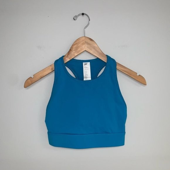 Fabletics Trinity High Impact Sports Bra High Neck Racerback Blue Women Size XXS - Picture 2 of 8